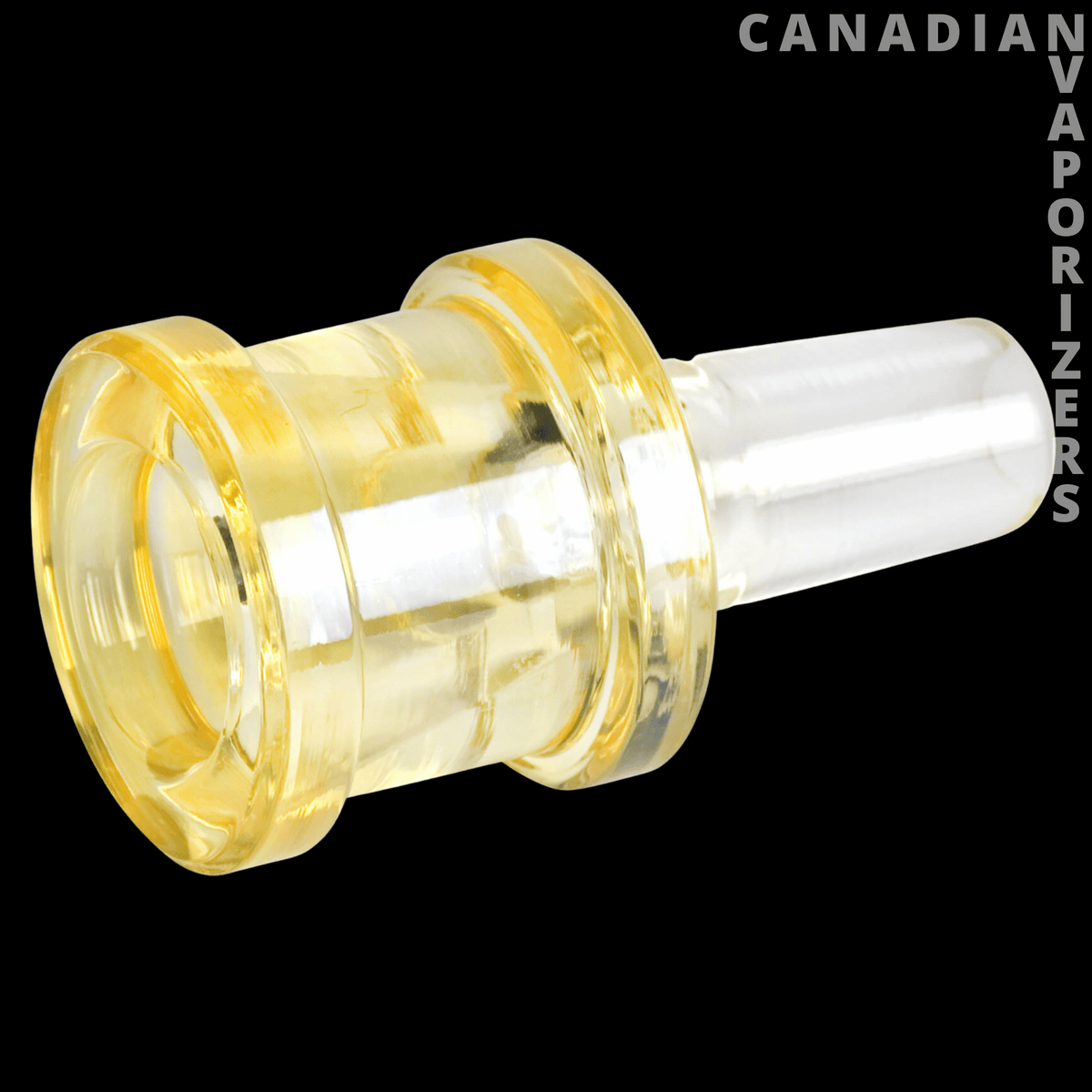 Gear Premium 14mm XL Sugar Barrel Pull-Out - Clear glass sugar barrel pull-out with a wide amber-tinted bowl and white tapered stem.