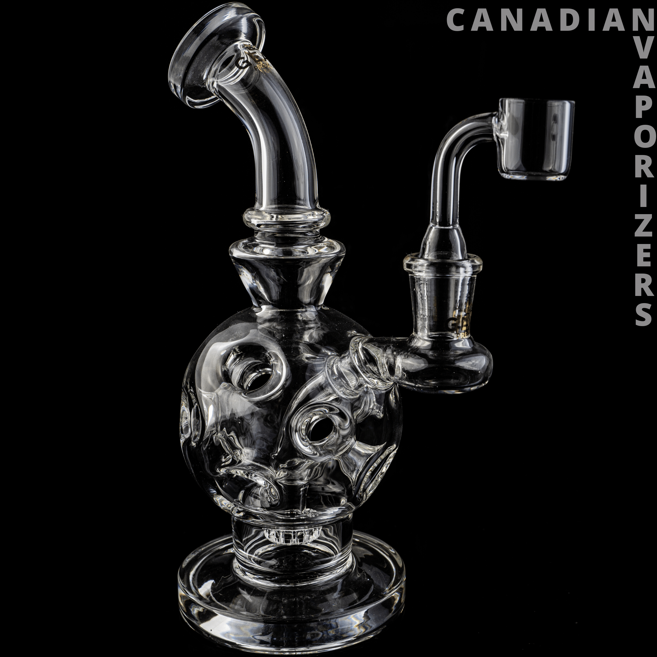 Gear Premium | 7.5" Tall Mini Swiss Globe Concentrate Bubbler with UFO Perf & Quartz banger - Canadian Vaporizers