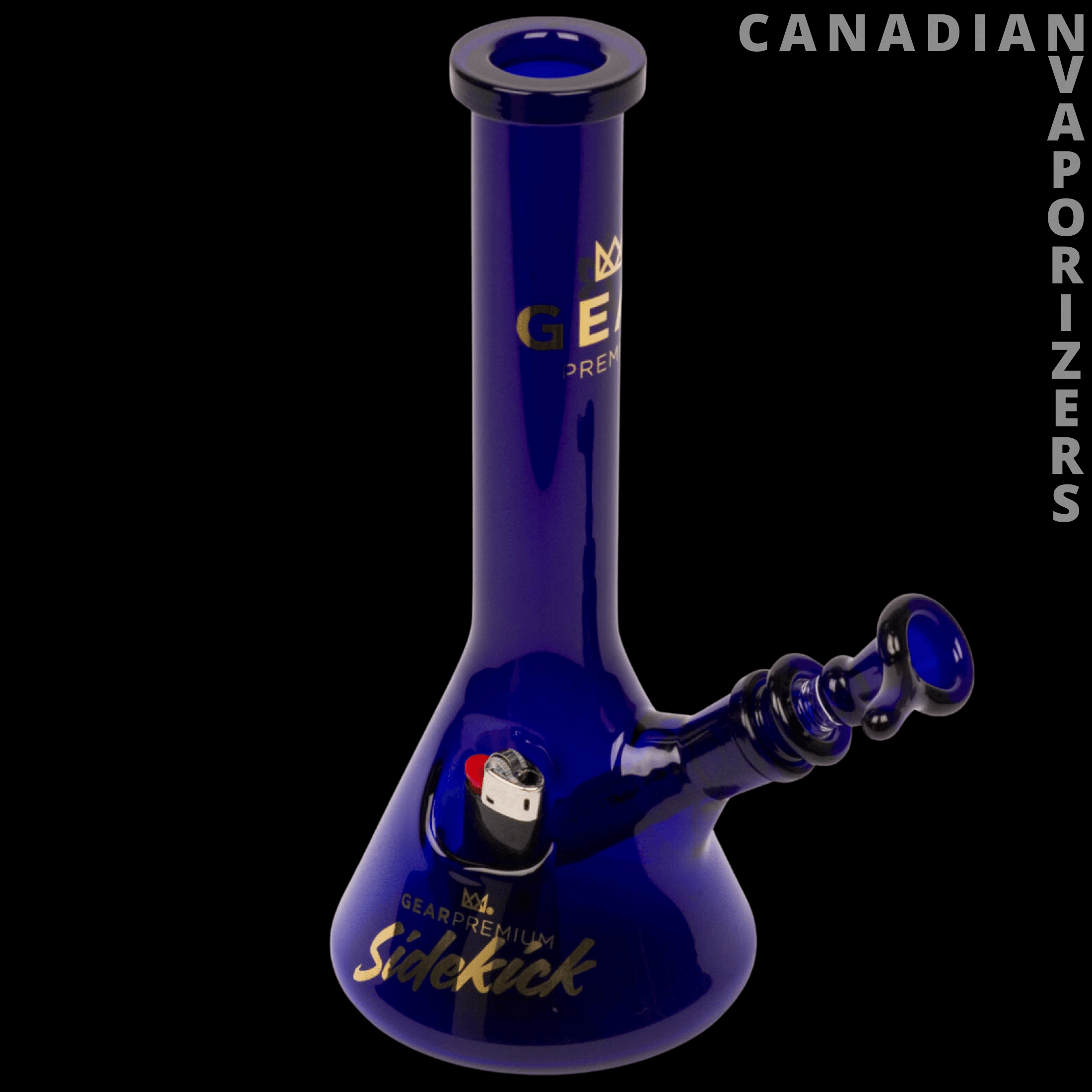 Gear Premium | Color Changing Sidekick 9" Tall Mini Beaker Tube W/Built-In Mini Lighter Holster - Canadian Vaporizers
