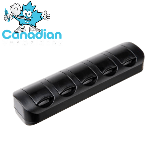 Ghost MV1 Crucible Dispenser - Black elongated Ghost MV1 Crucible dispenser with five recessed compartments and a rounded rectangular shape.