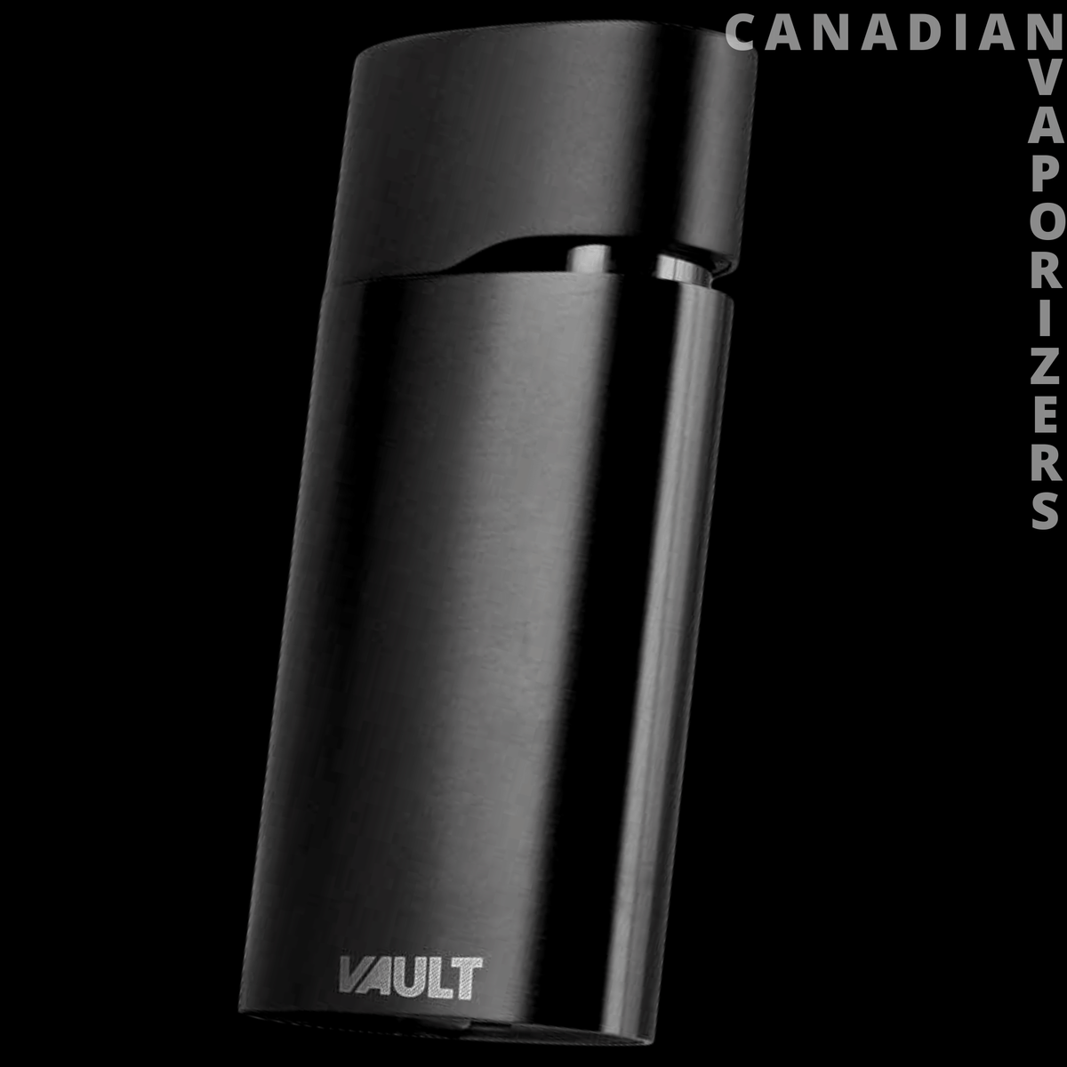 Grindhouse Vault - Black cylindrical Vault grinder with a sleek matte finish and compact design.