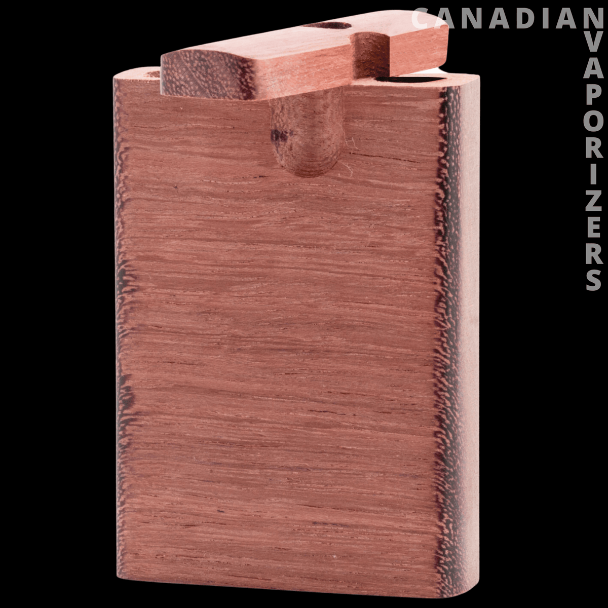 Large Wooden Dugout - Large reddish-brown wooden dugout with a sliding lid and visible natural grain.