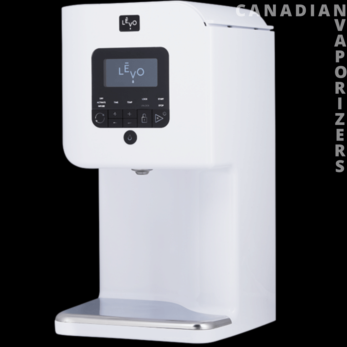 Levo 2 Oil Infuser - White Levo 2 oil infuser with a touchscreen control panel and stainless steel drip tray.
