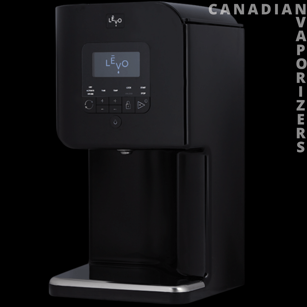 Levo 2 Oil Infuser - Matte black Levo 2 oil infuser with a digital control panel and pull-out infusion chamber.