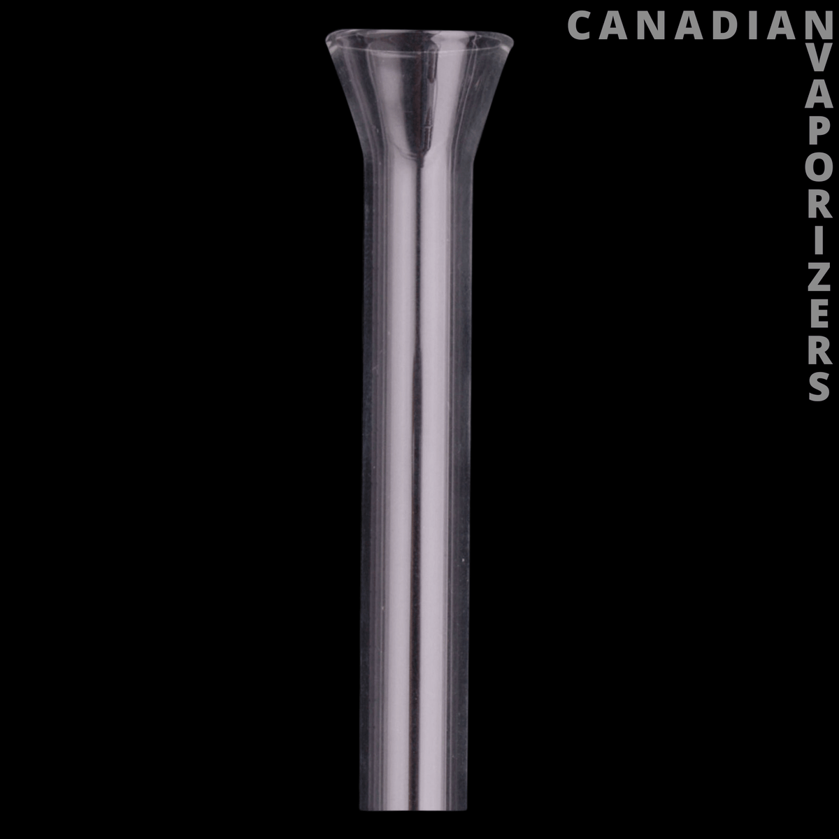 Lit 2.5" Acrylic Flared Female Downstem - Clear acrylic downstem with a flared female opening and a straight 2.5-inch tube.