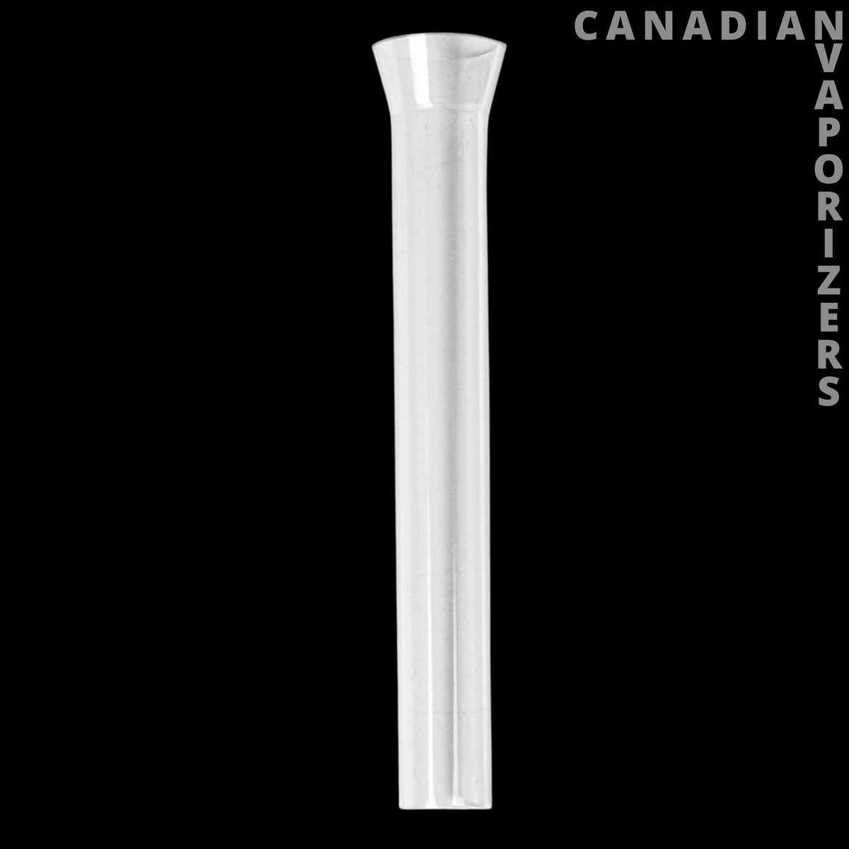 Lit 4" Acrylic Flared Female Downstem - Clear 4-inch acrylic downstem with a flared female opening and straight cylindrical tube.