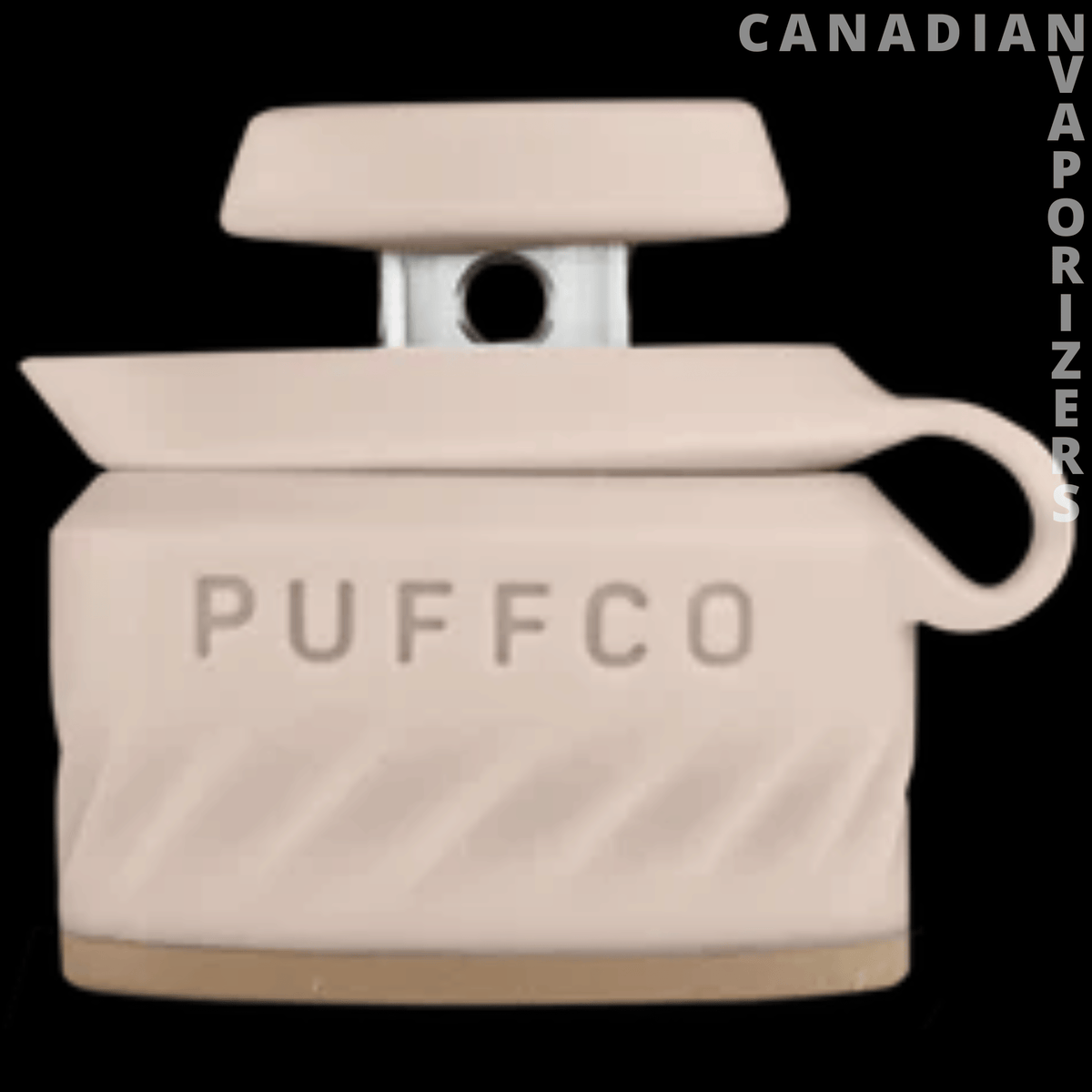 Puffco New Peak Pro Joystick Cap - Pearl-colored Puffco joystick cap with a wide flat top, black airflow opening, and embossed logo.