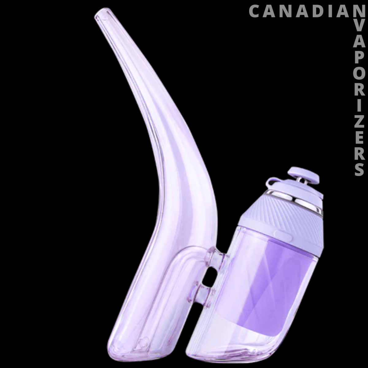 Puffco Proxy Bub - Lavender Puffco Proxy Bub with a curved glass water pipe and detachable vaporizer base.