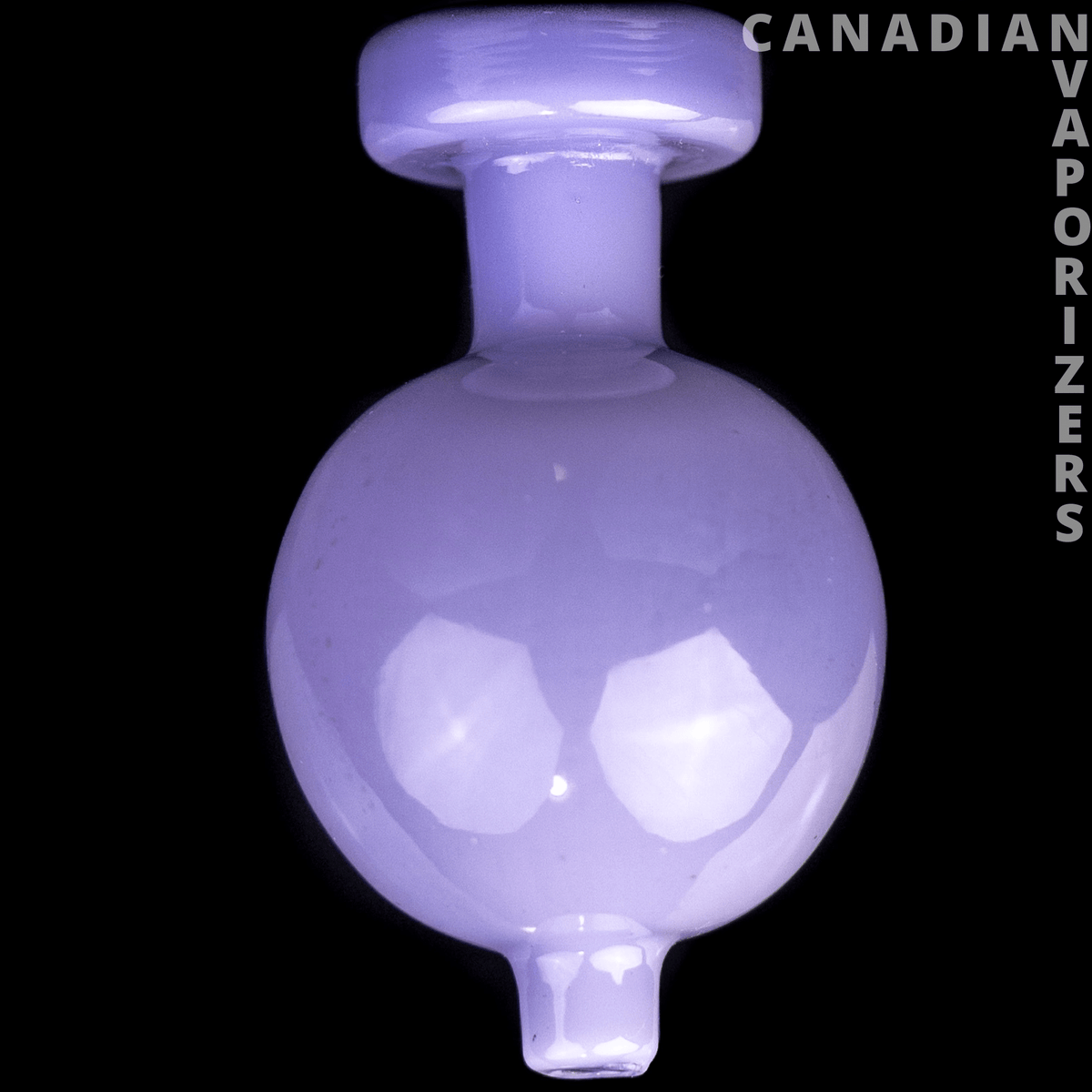 Purple Carb Cap - Translucent purple glass carb cap with a rounded chamber, wide flat top, and short tapered stem.