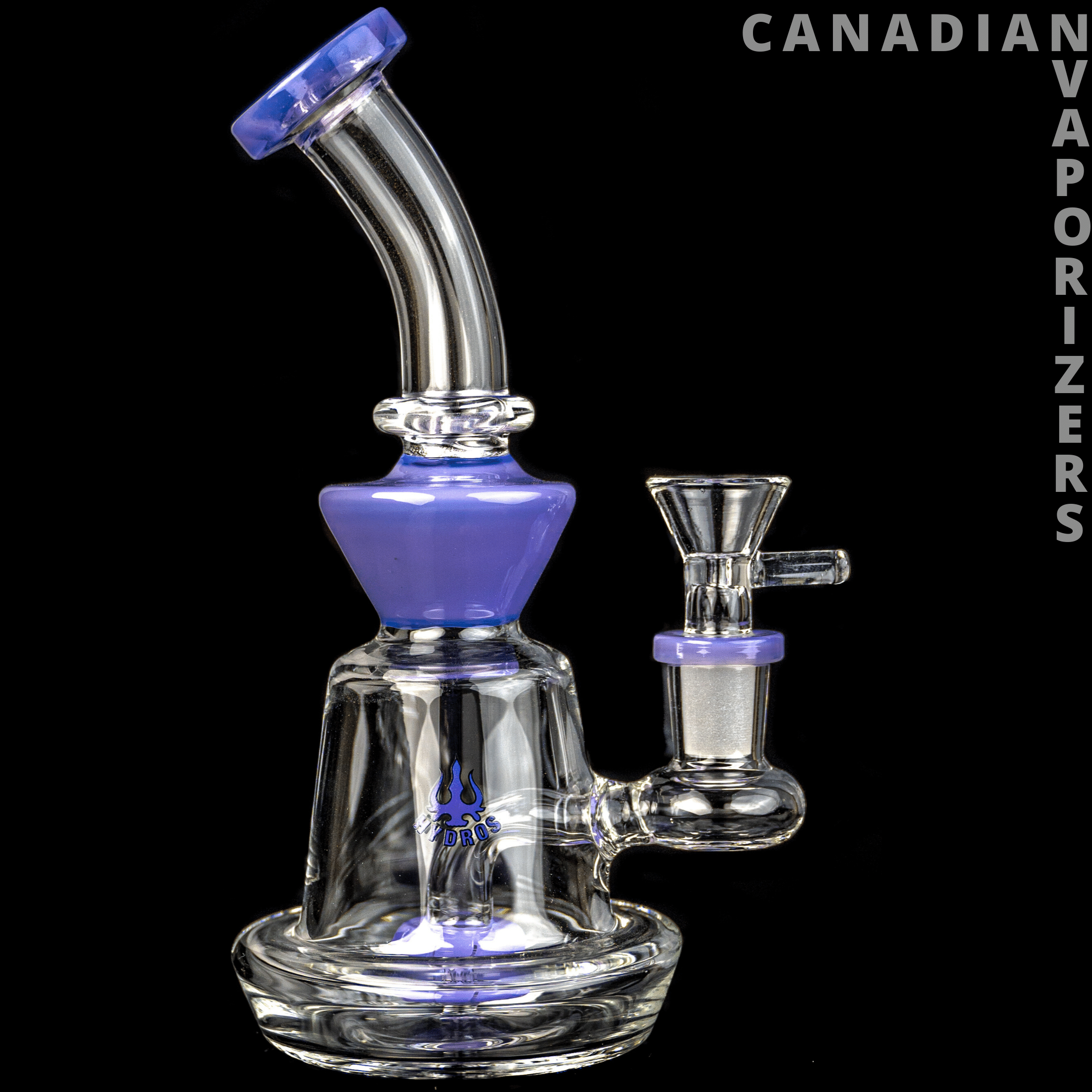 Purple | Hydros Hourglass Bubbler - Canadian Vaporizers