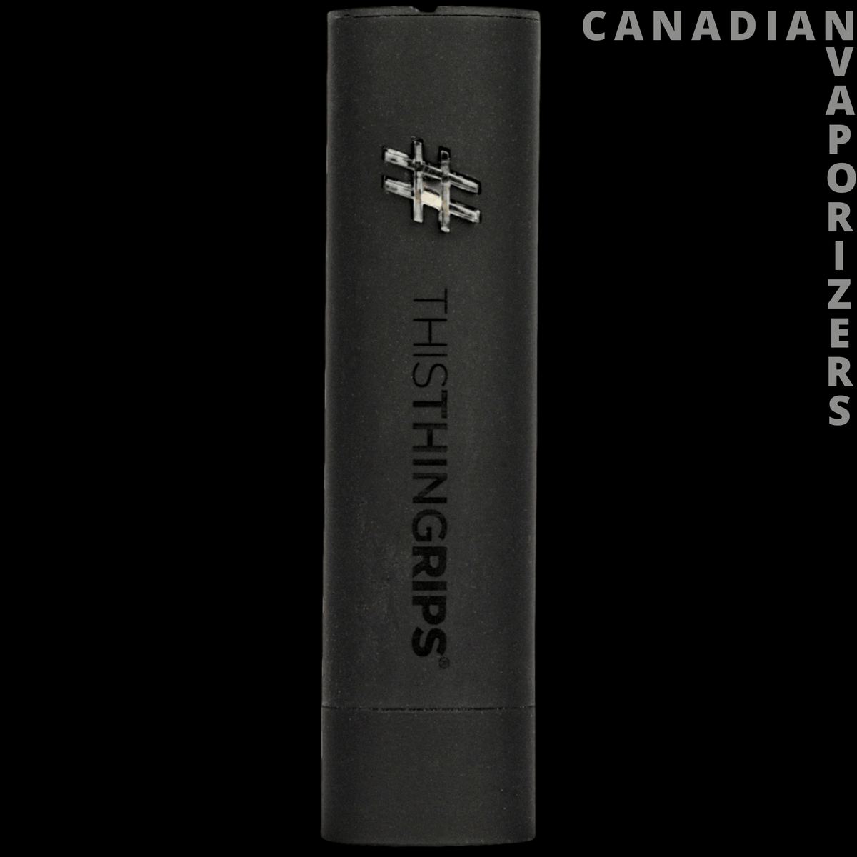 R-Series R2 Rig Edition Battery - Black cylindrical R-Series R2 rig battery with a textured body, silver control icon, and vertical ThisThingRips branding.