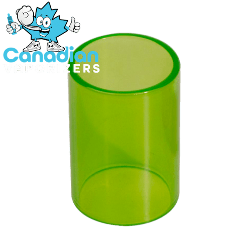 R-Series R2 Rig Glass Chamber - Translucent lime-green cylindrical glass chamber with a wide open top and rounded base.