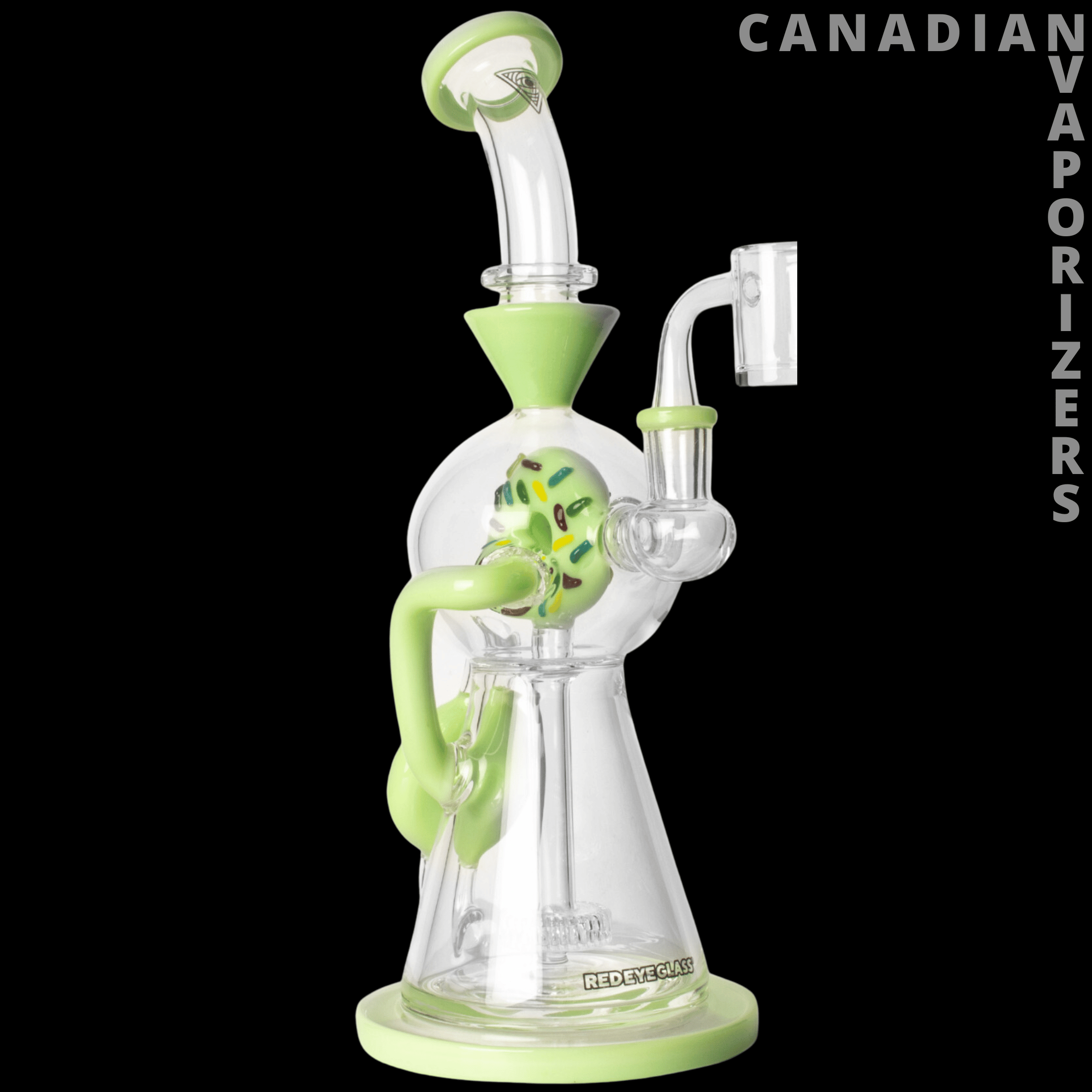 Red Eye Glass 12" Donut Concentrate Recycler - Canadian Vaporizers