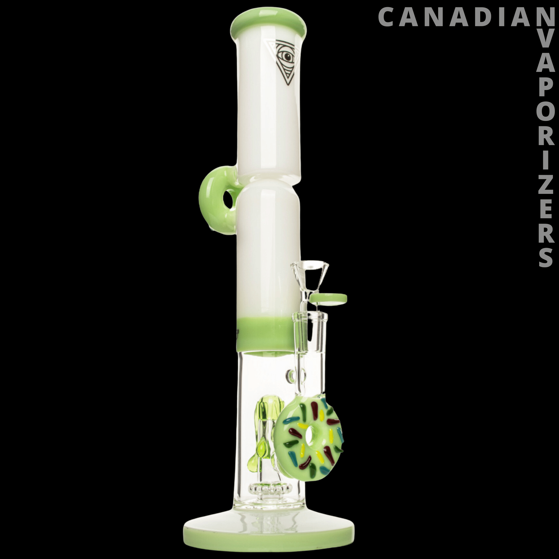 Red Eye Glass 14" Twice Baked Donut Stemless Tube Water Pipe - Canadian Vaporizers