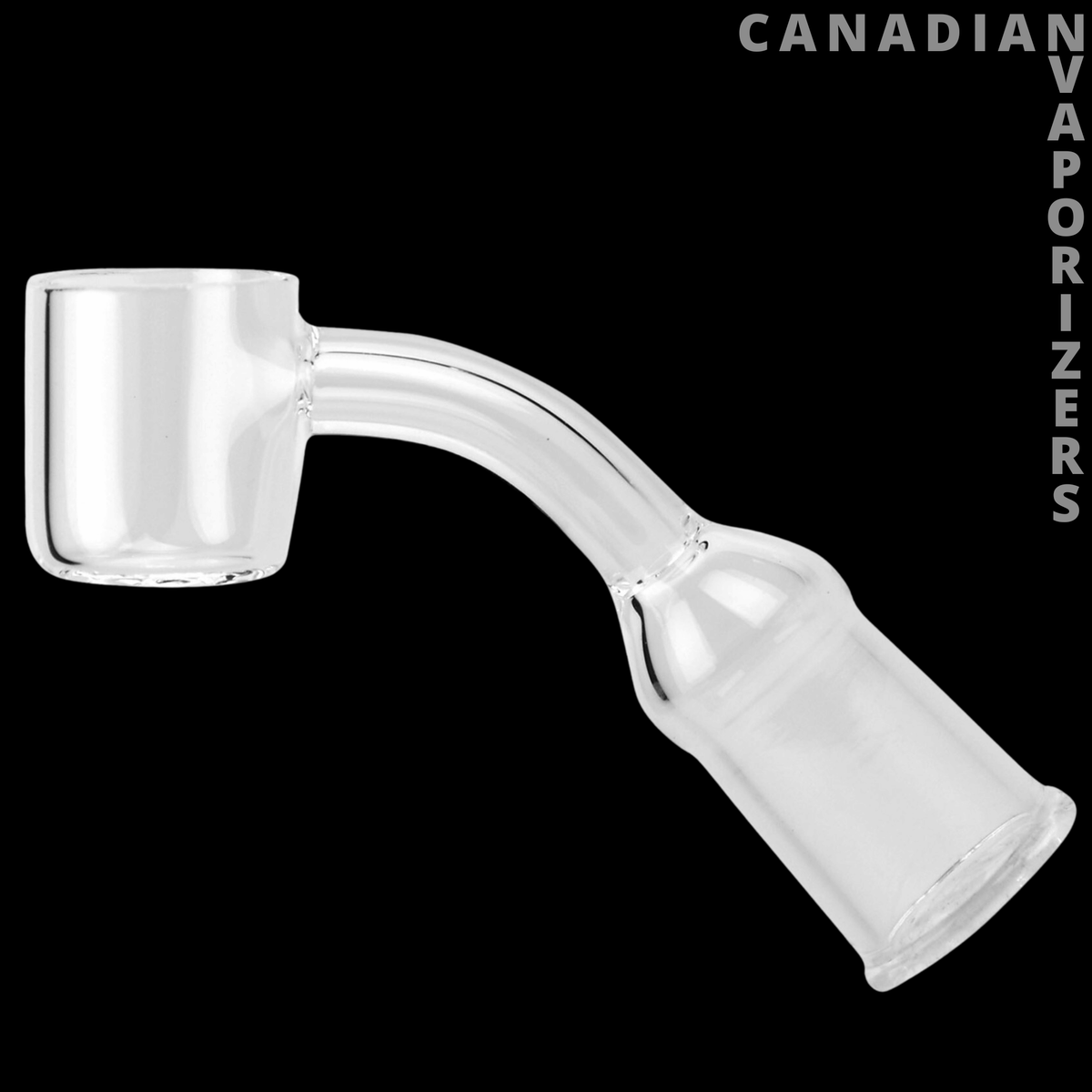 Red Eye Glass 14mm Female 45 Degree Banger - Clear glass 45-degree banger with a 14mm female joint and cylindrical bucket.