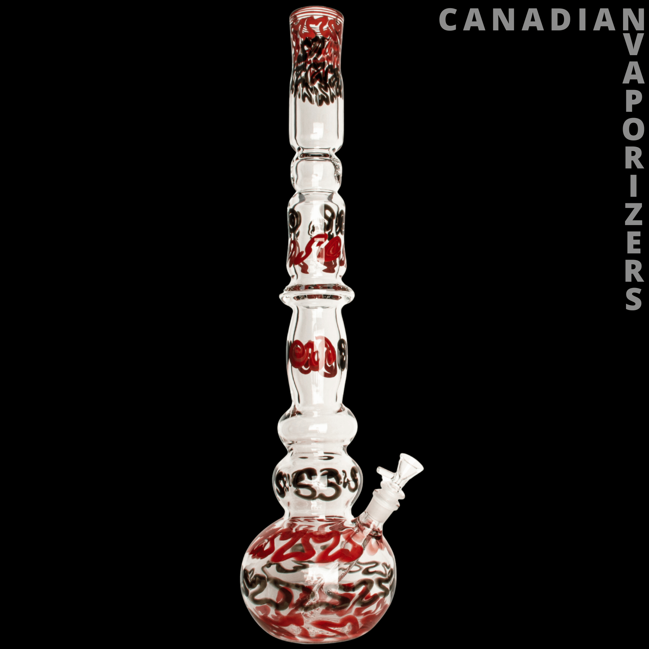 Red Eye Glass 23" 7mm Thick Train Wreck Bubble Base Water Pipe - Canadian Vaporizers