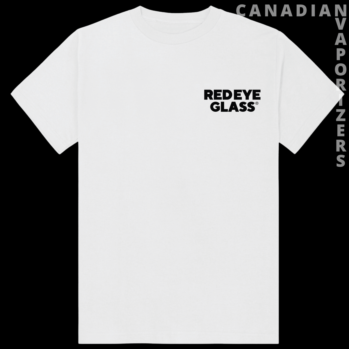 Red Eye Glass "Good Times" T-Shirt - White T-shirt with small black “REDEYE GLASS” text across the chest.