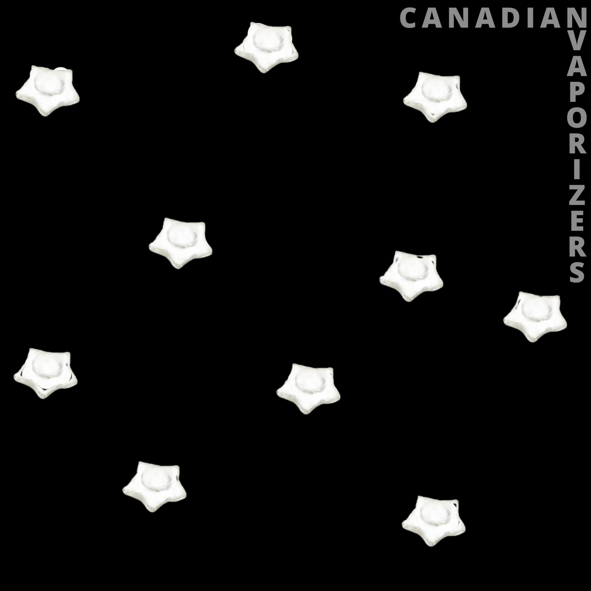 Red Eye Glass Small Clear Star Screens - Small clear star-shaped screens scattered on a black background.