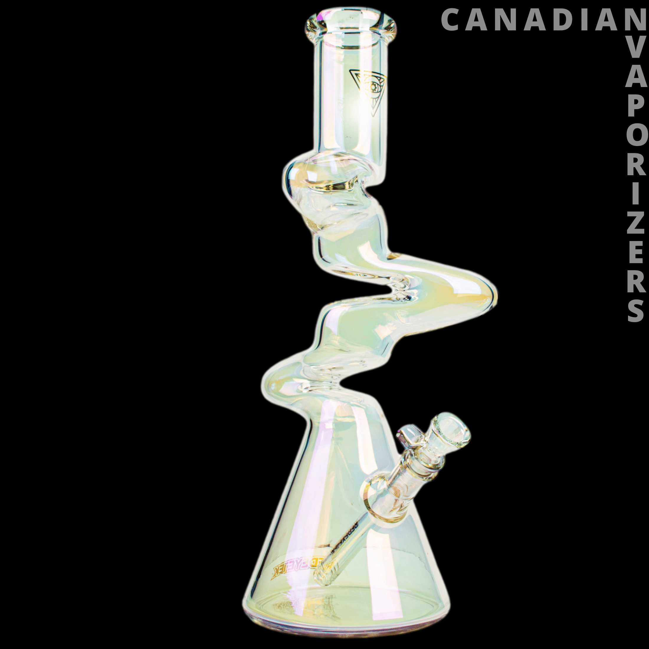 Red Eye Tek | 12" Metallic Terminator Finish 3-Arm Zag Beaker Tube - Canadian Vaporizers