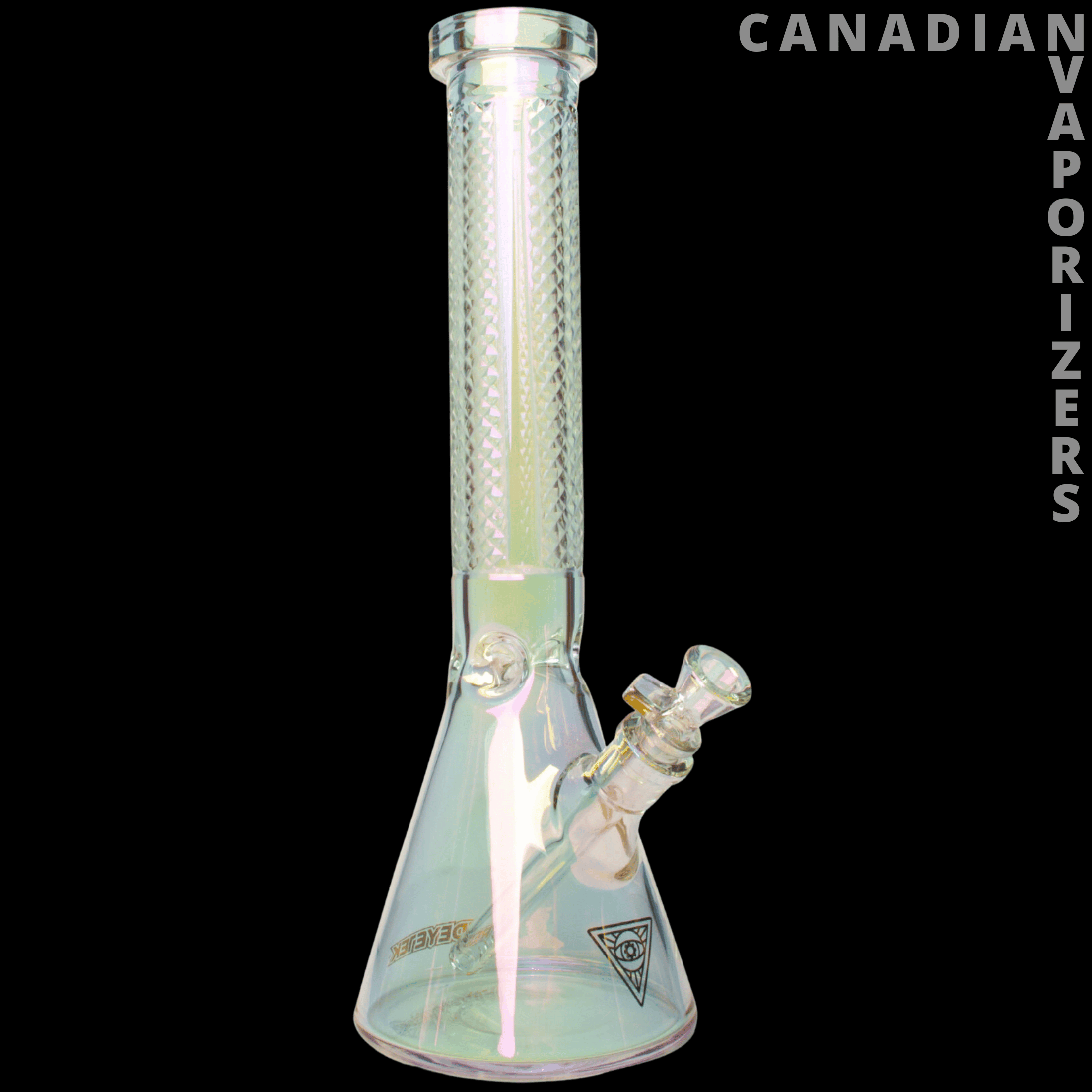 Red Eye Tek 15" 7mm Thick Metallic Terminator Finish Traditions Series Beaker Tube W/Facetted Quarter Pattern Details - Canadian Vaporizers