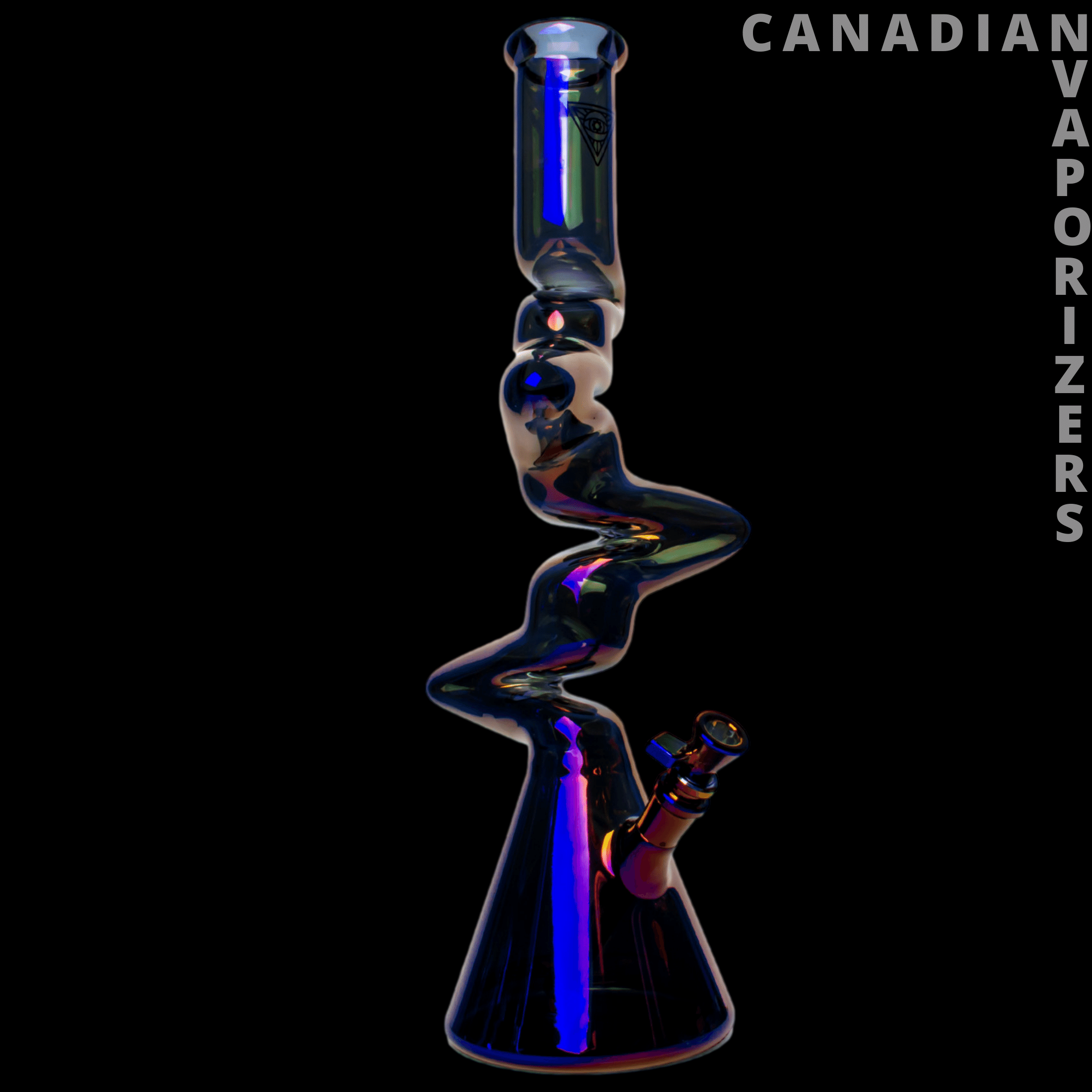Red Eye Tek | 19" Metallic Terminator Finish 4-Arm Zag Beaker Tube - Canadian Vaporizers