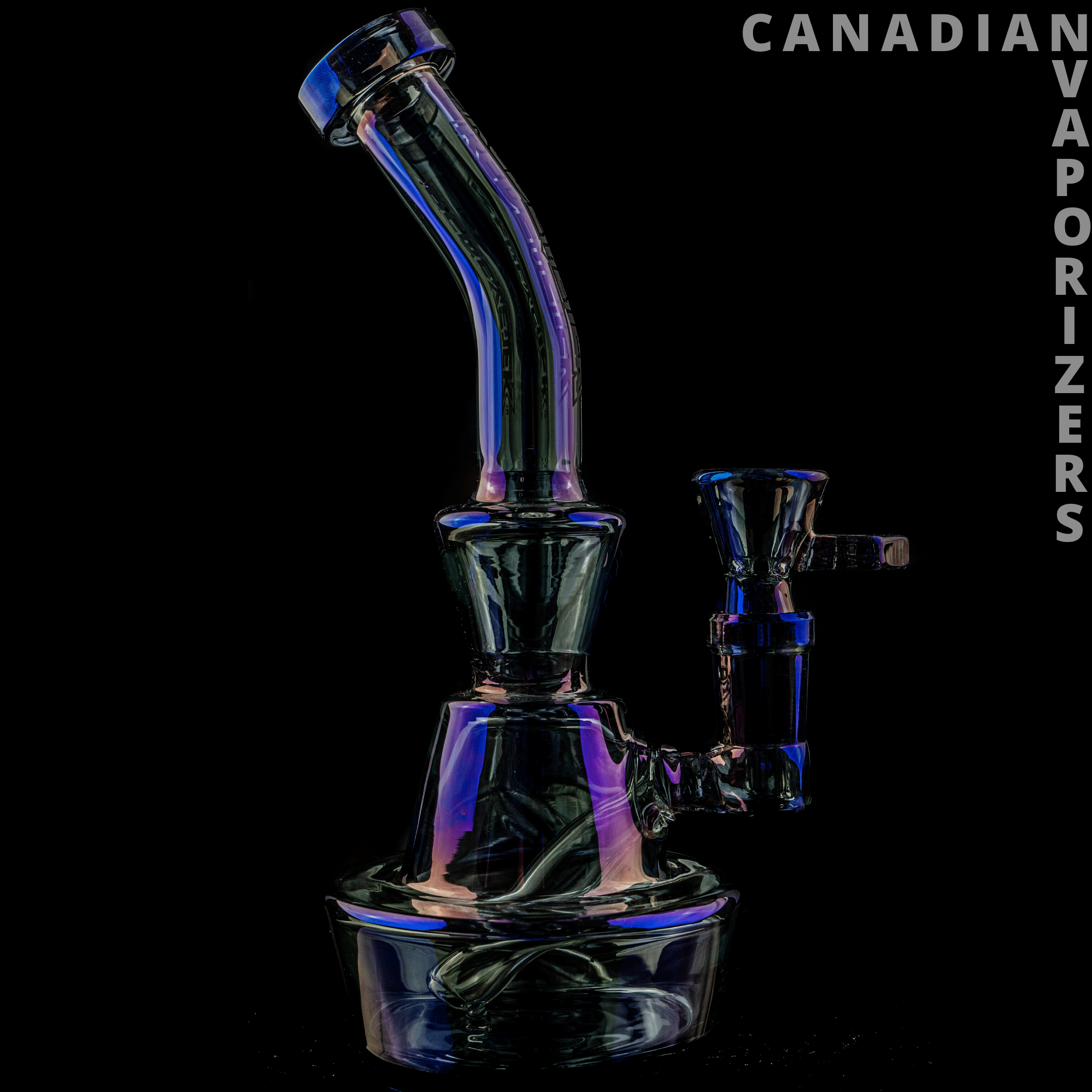 Red Eye Tek 5" Tall Metallic Terminator Finish Concentrate Rig W/Direct Inject Perc & Quartz Banger - Canadian Vaporizers