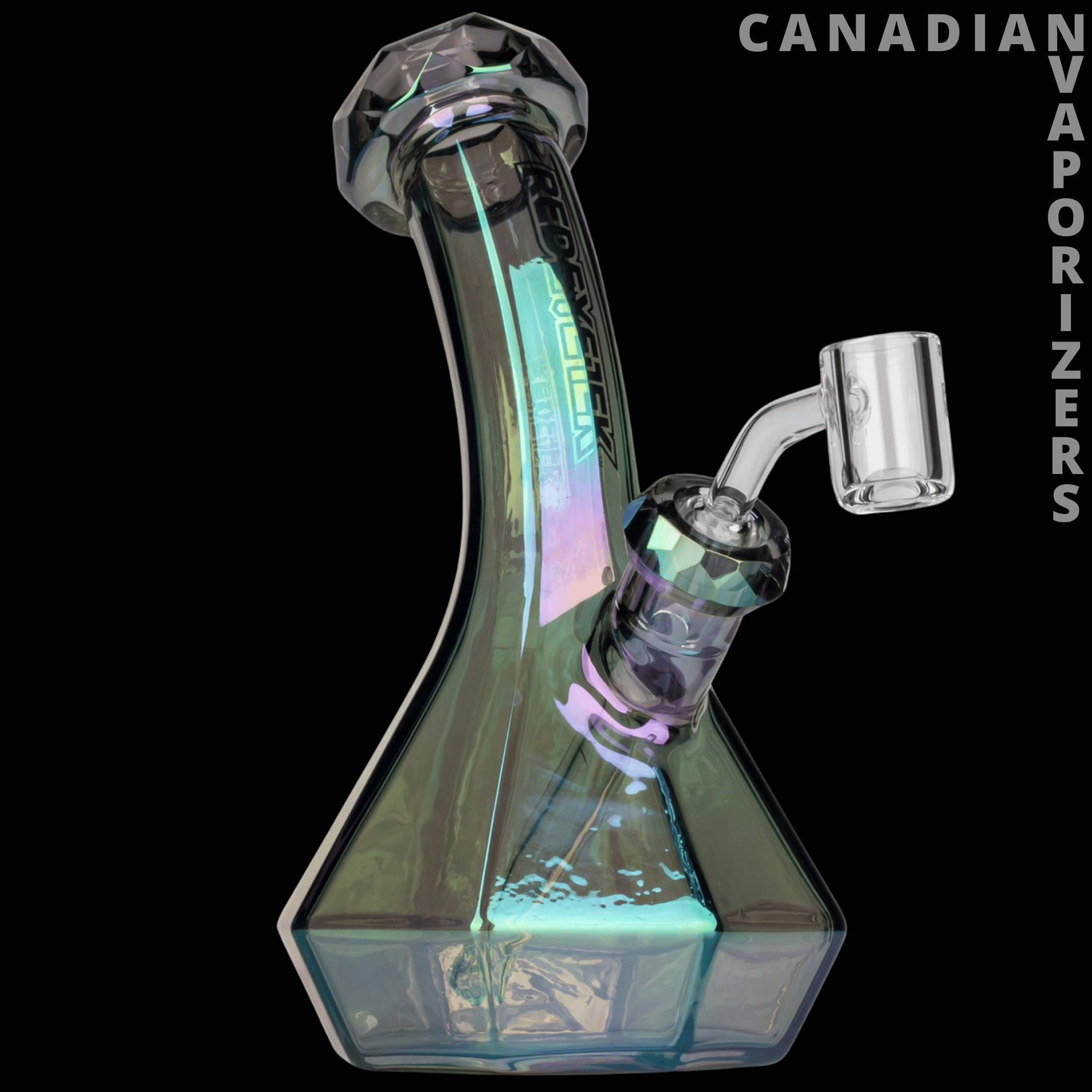 Red Eye Tek 8" Metallic Terminator Finish Carina Lean Back Beaker Base Concentrate Rig - Canadian Vaporizers