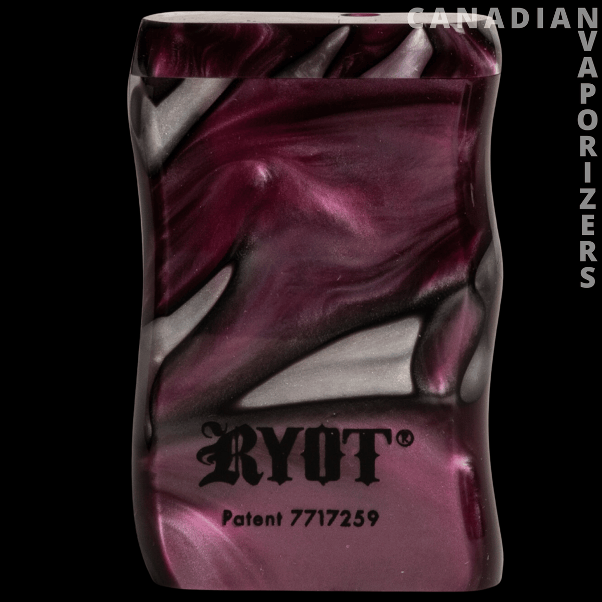 Ryot Short Acrylic Magnetic Dugout - Marbled burgundy and black Ryot acrylic dugout with magnetic lid and front logo.