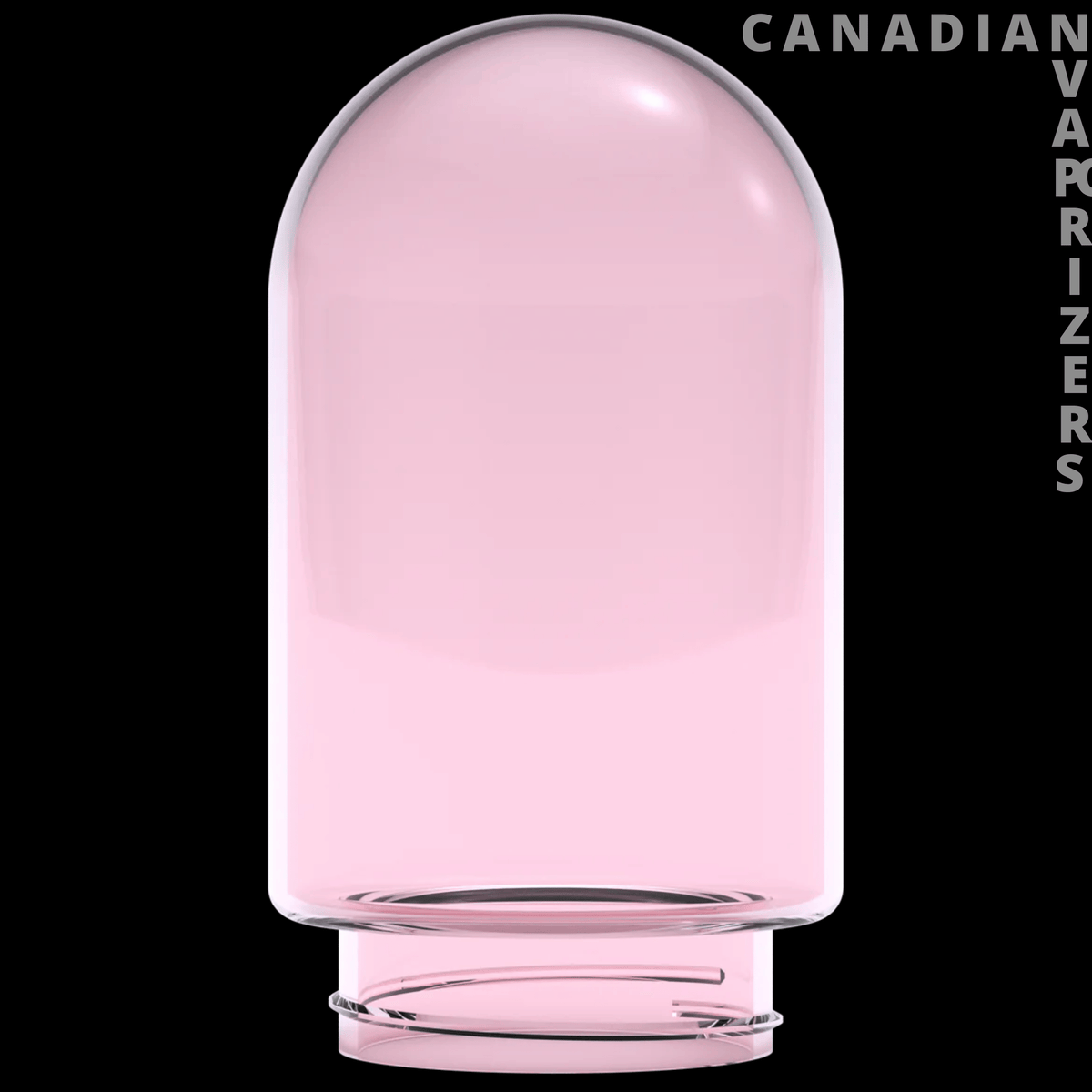 STUNDENGLASS SINGLE GLASS GLOBE (LARGE) - Large pale pink glass globe with a rounded dome and clear cylindrical base.