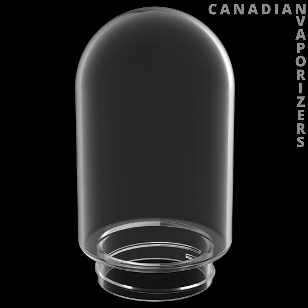 STUNDENGLASS SINGLE GLASS GLOBE (LARGE) - Clear glass globe with a rounded dome and open circular base, shown against black.