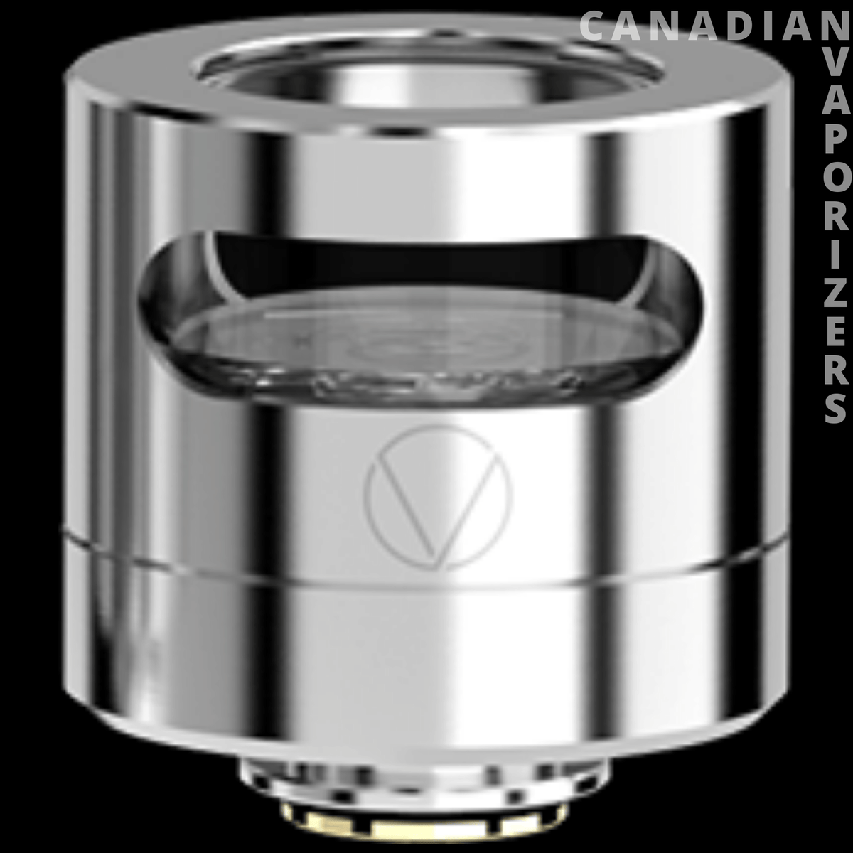 Vivant Dobox Pro Firecore Coils - Polished stainless steel vape coil with a wide oval viewing window and circular emblem on the front.