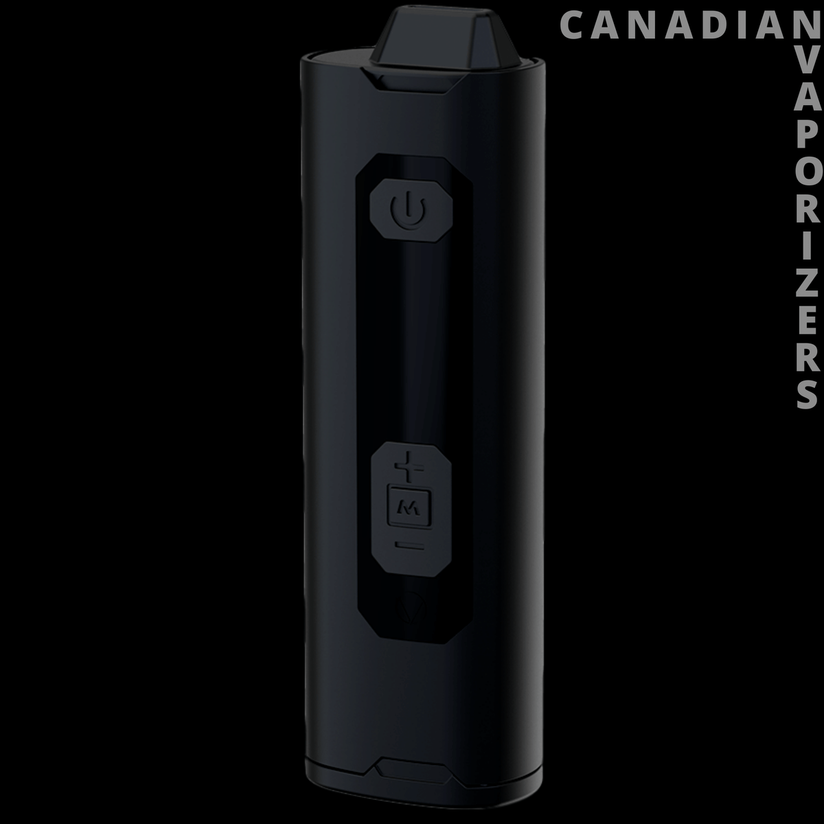 Vivant Rift - Sleek black Vivant Rift vaporizer with a power button and small digital display.