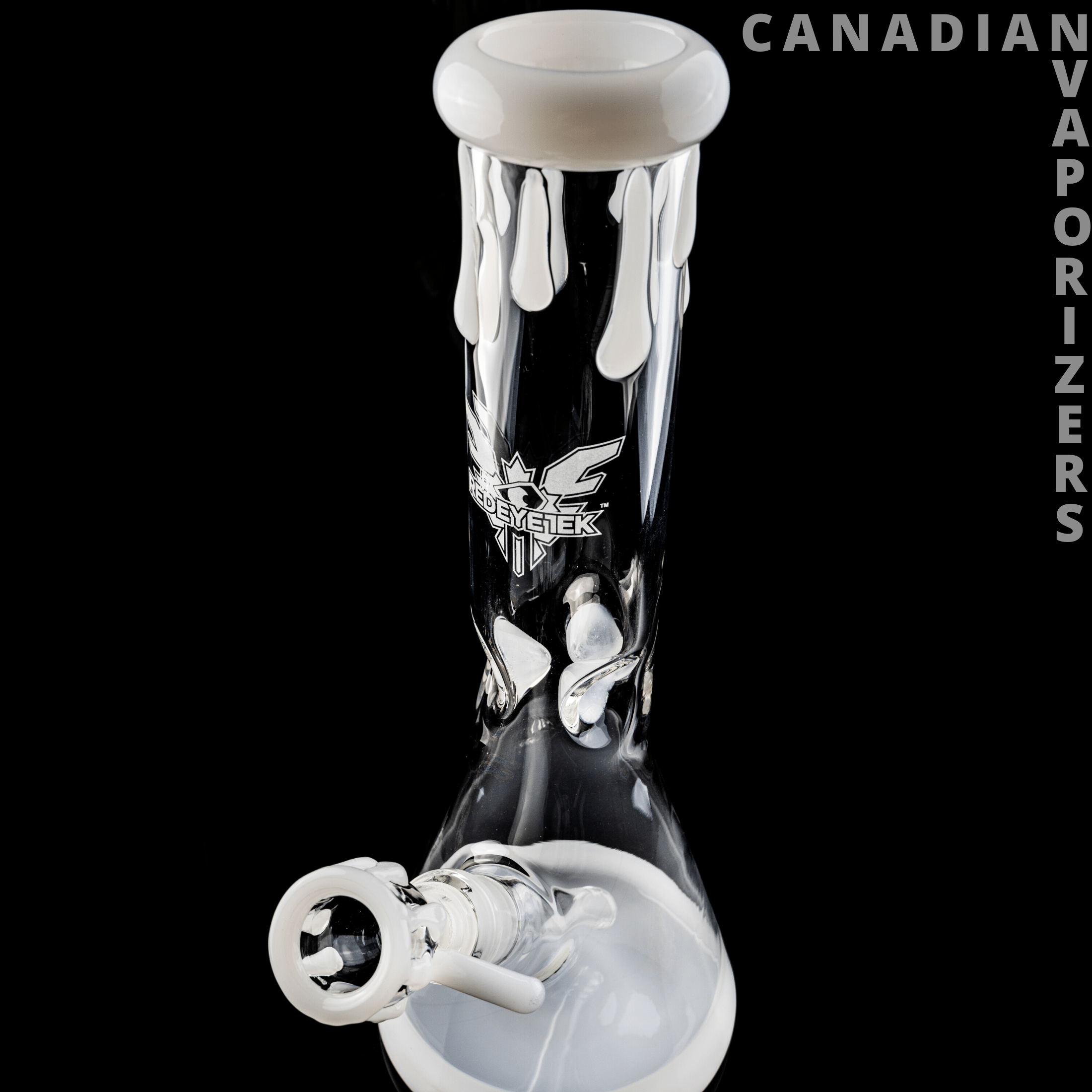 White | Red Eye Tek 12.5 Inch Tall Paint Drip Beaker Tube - Canadian Vaporizers