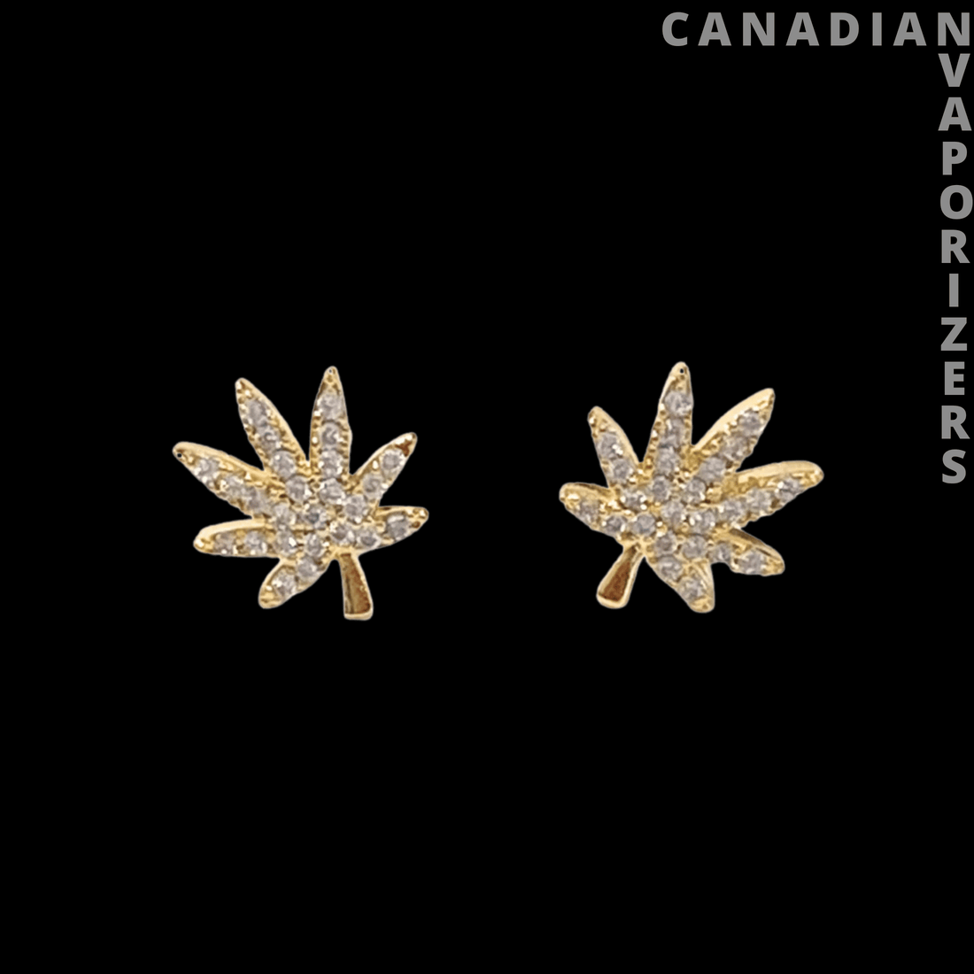 18K Gold Cannabis Leaf Earrings