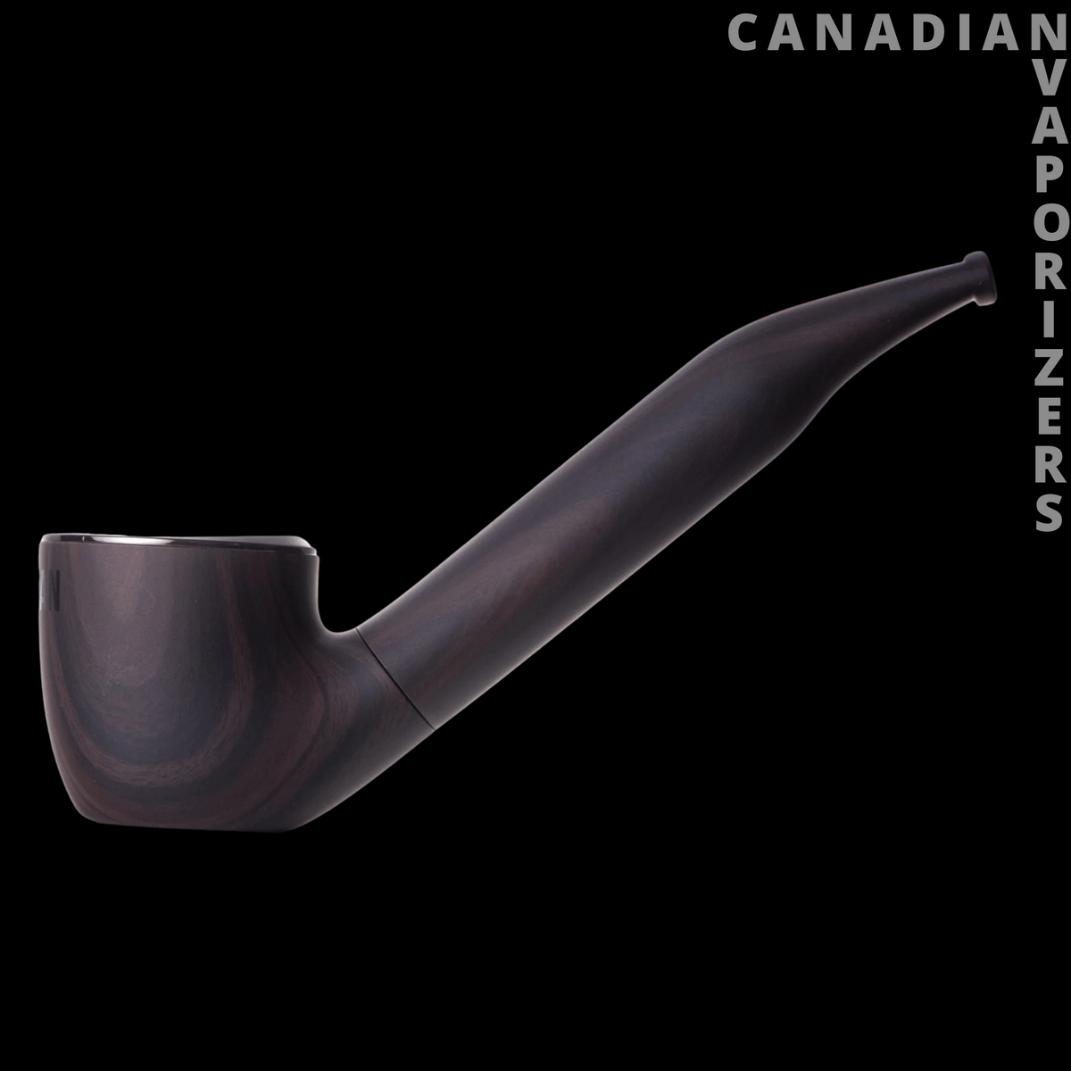 Cartisan The Inspector 510 Vaporizer Battery - Dark brown, curved pipe-shaped vaporizer battery with a wide bowl and tapered mouthpiece.