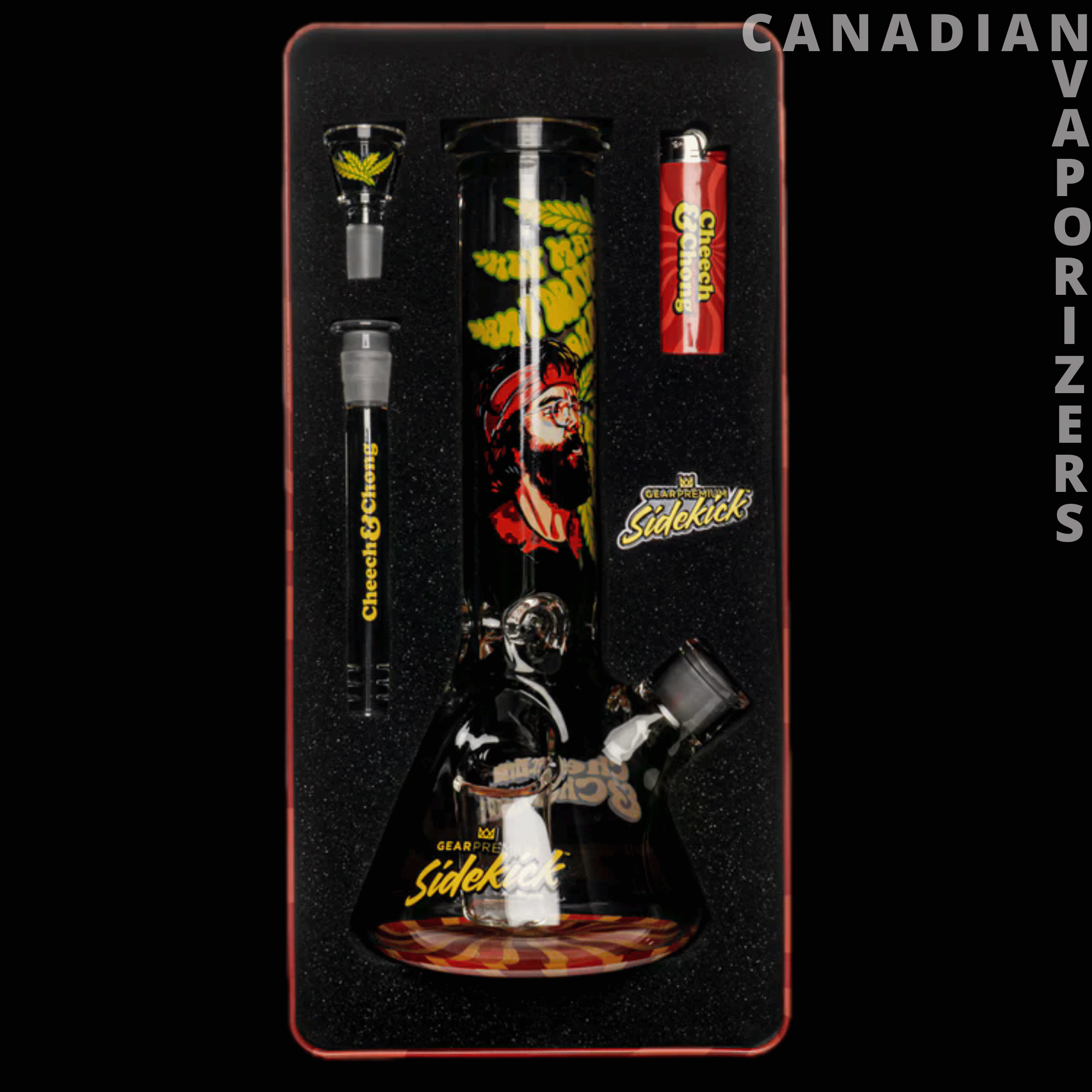 Cheech And Chong 12" 7mm Thick Parked Sidekick Water Pipe (Limited Edition of 420)