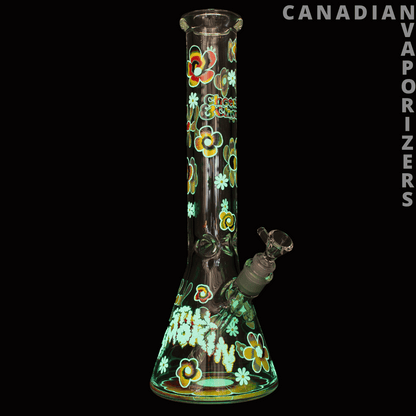 Cheech And Chong Glass 7mm Thick Tie Dye Glow-in-the-Dark Bong