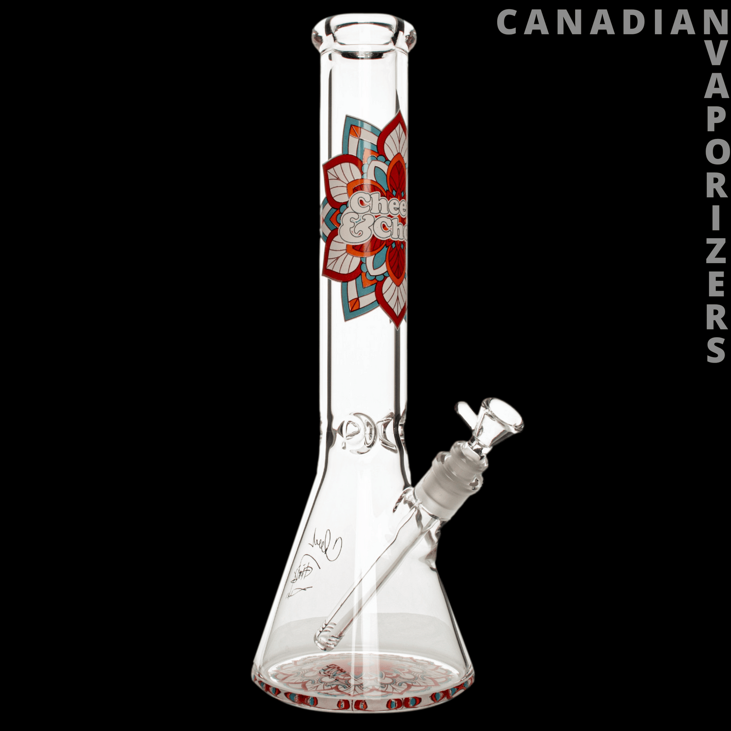 Cheech And Chong Glass 15" 7mm Thick Mandala Glow-in-the-Dark Water Pipe