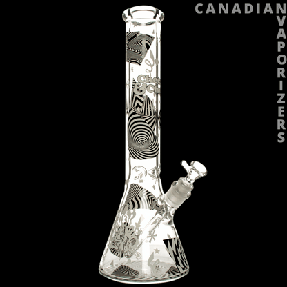 Cheech &amp; Chong Glass 7mm Thick Optical Illusion Glow-in-the-Dark Water Pipe