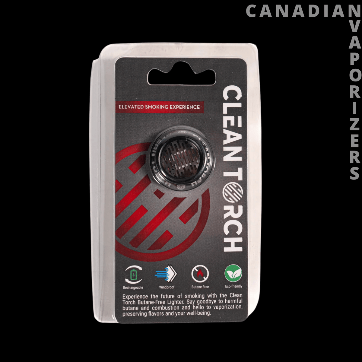 Clean Torch - 14mm Slimfit Module - Black Clean Torch 14mm Slimfit module in clear blister packaging with red and gray graphics.