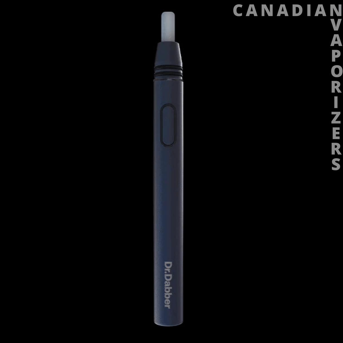 Dr Dabber Drop - Slim dark blue Dr. Dabber Drop vaporizer with a silver mouthpiece and single oval button.