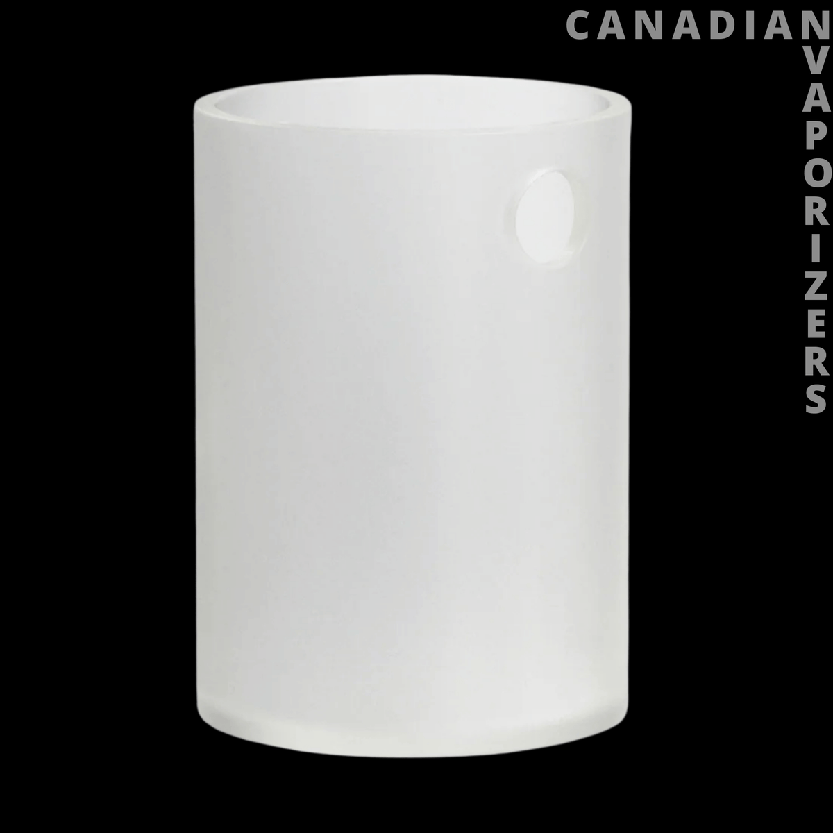 Dr Dabber Switch 2 Sapphire Plus Insert - White cylindrical sapphire insert with a small round side opening and smooth frosted finish.