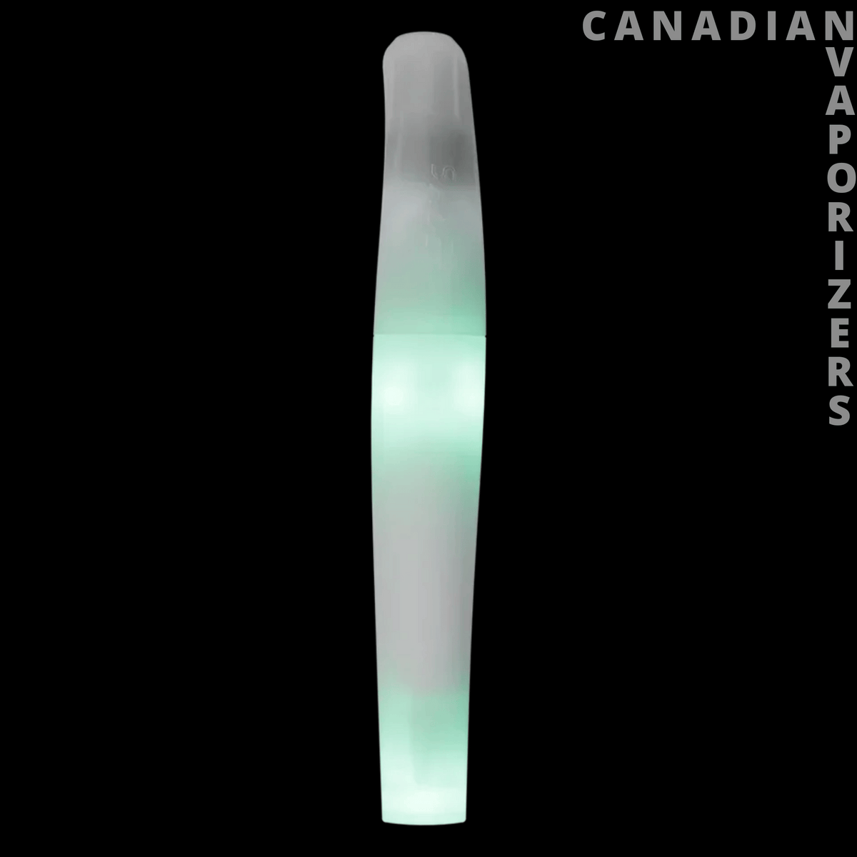 Focus V Saber Electronic Dab Tool - Slim white Focus V Saber electronic dab tool with a translucent body and glowing mint-green center.