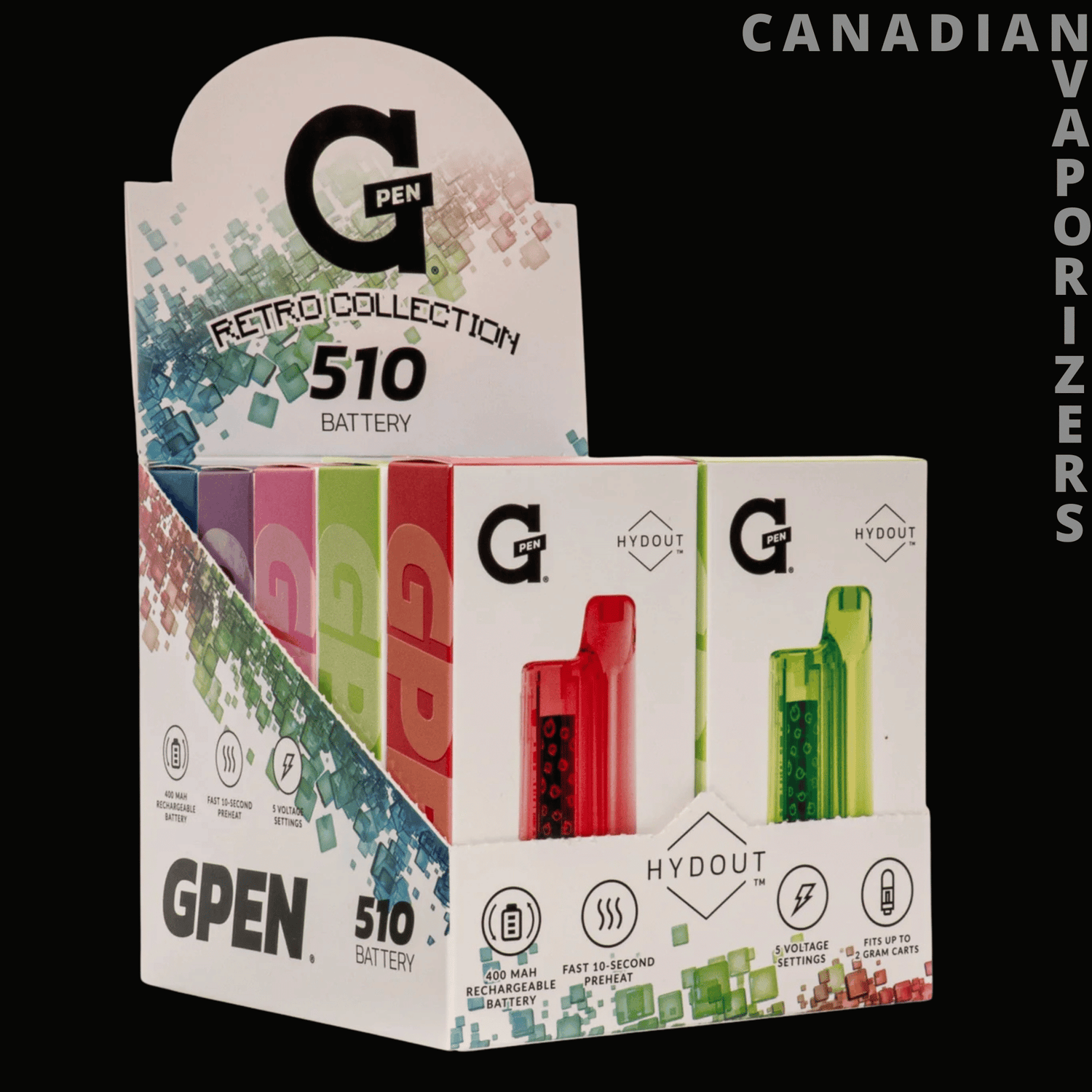 G Pen Retro Hydout 510 Battery Wholesale (Display of 10)