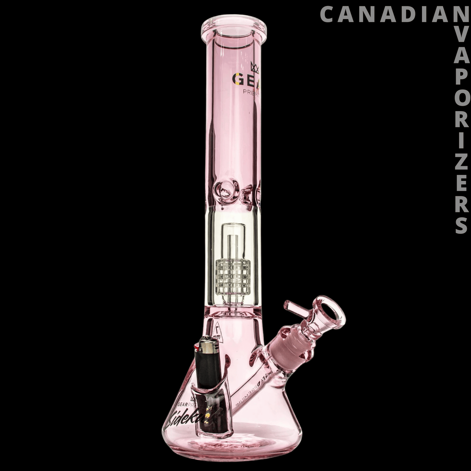 Gear Premium 15.5&quot; 7mm Thick Sidekick Dual Chamber Beaker Base Water Pipe