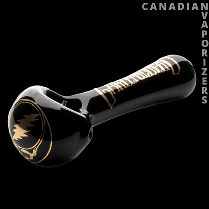 Gear Premium 4.5&quot; Black &amp; Gold Steal Your Face Spoon Hand Pipe