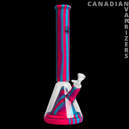 Lit Silicone 14&quot; Glass Chamber Beaker Perc Tube