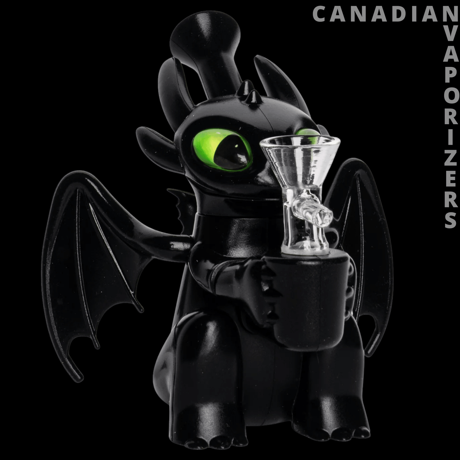 Lit Silicone 5.5" Black Dragon Water Pipe