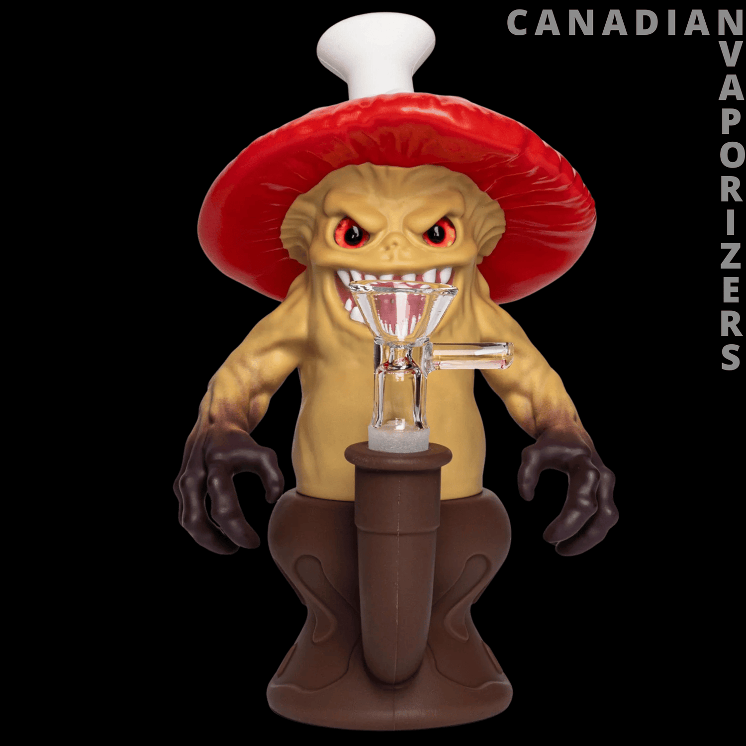 Lit Silicone 7.5" Mushroom Madness Water Pipe