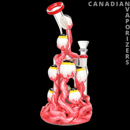 Pulsar All Eyes On You” Water Pipe – 9.5 Glow-in-the-Dark Glass Bong (14mm)